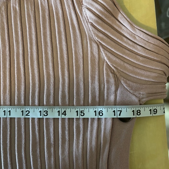 Legoe Heritage Women Maternity S LongSleeve Mushroom Pink Ribbed Stretch Sweater - Picture 7 of 8